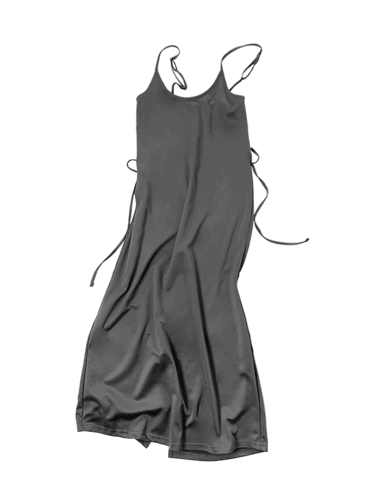 String slip dress(gray)